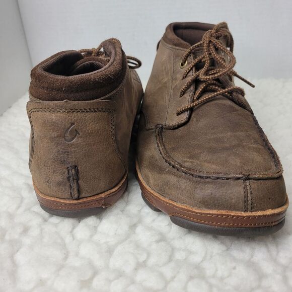 Olukai Hamakua Men's Boots Size 10 M Brown Leather Chukka Ankle Hiking Boots - Picture 6 of 9